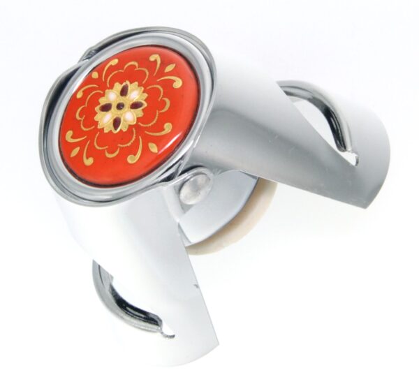 Bouchon a champagne chrome avec emaux bressans orange