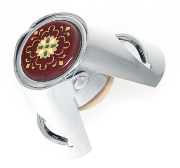 Bouchon a champagne chrome avec emaux bressans rouge