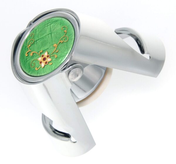 Bouchon a champagne chrome avec emaux bressans vert chartreuse