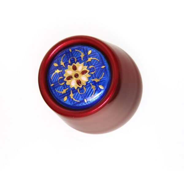 Bouchon a champagne metal rouge avec emaux bressans bleu de bresse