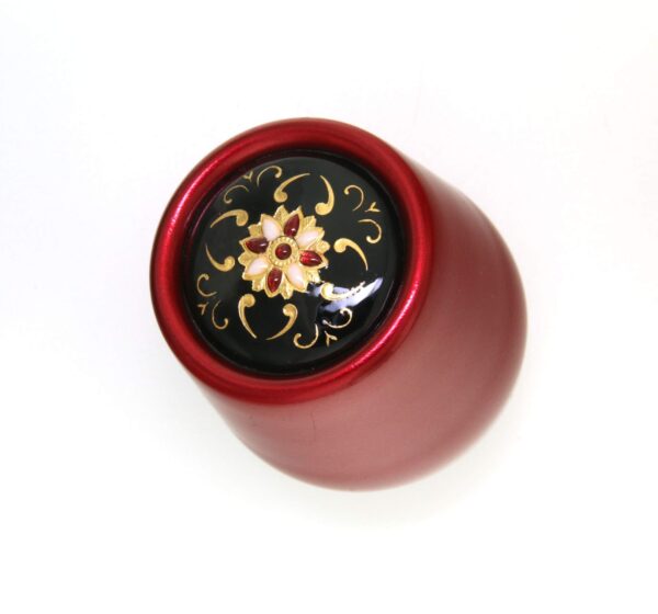 Bouchon a champagne metal rouge avec emaux bressans noir