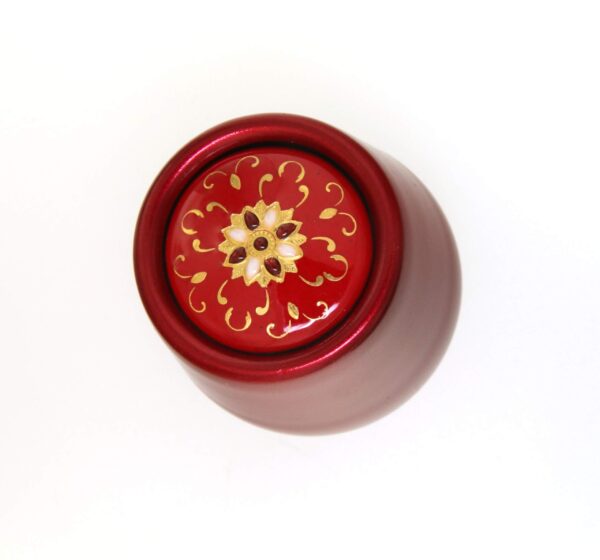 Bouchon a champagne metal rouge avec emaux bressans rouge cerise