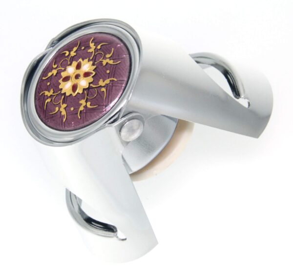Bouchon a chanpagne chrome avec emaux bessans violet lilas