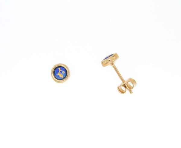 Boucles d'oreille clous petit rond systeme papillon bleu de bresse