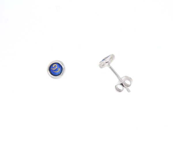 Boucles d'oreille clous petit rond systeme papillon bleu de bresse