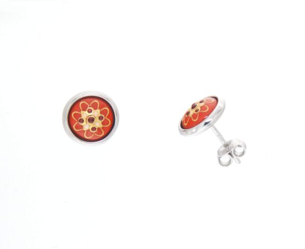 Boucles d'oreilles cloud rond moyen modele systeme papillon orange