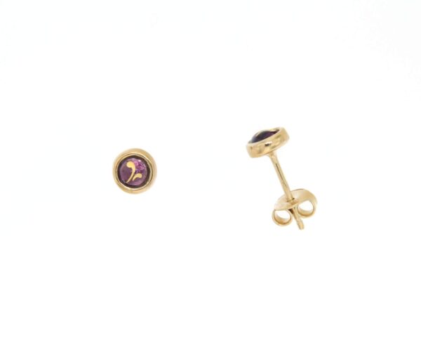 Boucles d'oreilles clous petit rond systeme papillon violet lilas