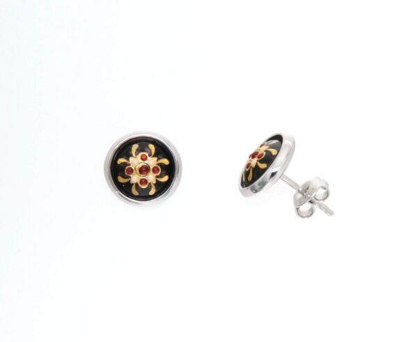 Boucles d'oreilles clous rond moyen modele systeme papillon chocolat