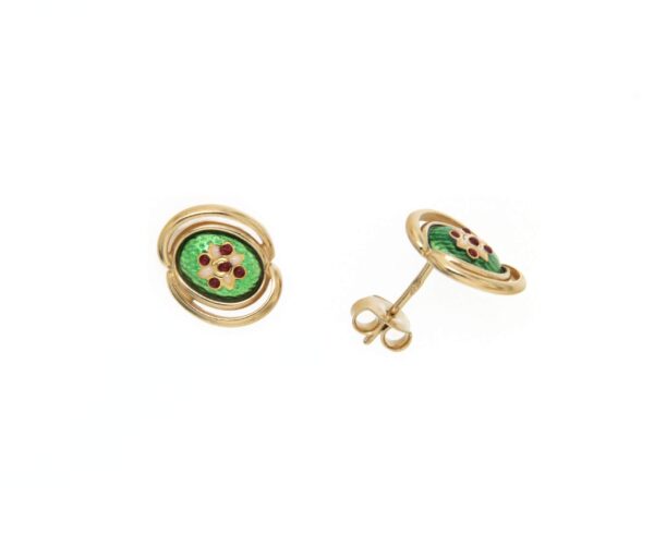 Boucles d'oreilles clous systeme papillon vert chartreuse