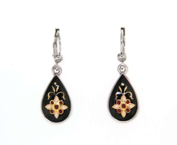 Boucles d'oreilles gouttes systeme dormeuse noir