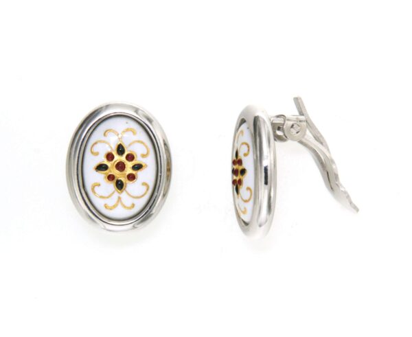 Boucles d'oreilles gros ovale clips blanc