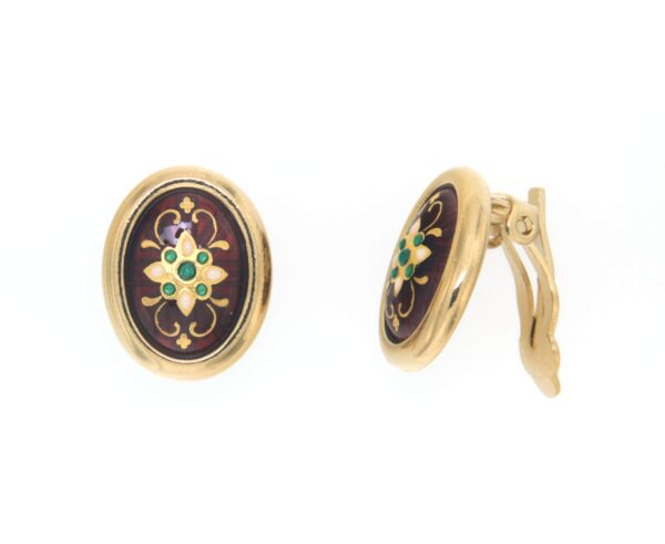 Boucles d'oreilles gros ovale clips rouge