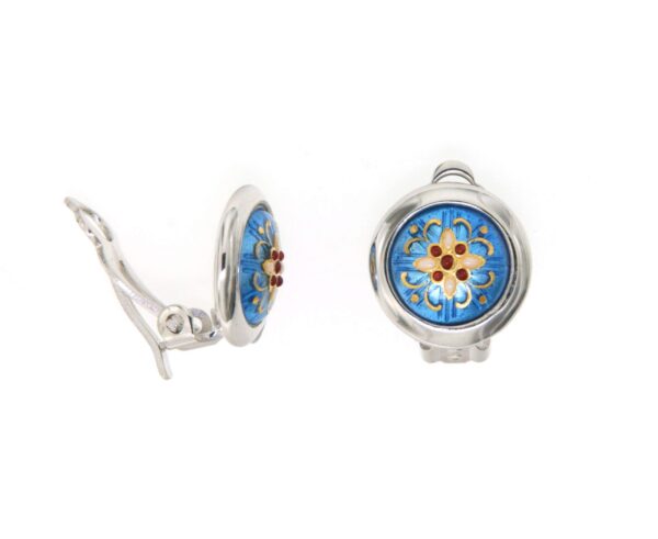 Boucles d'oreilles gros rond clips bleu azur