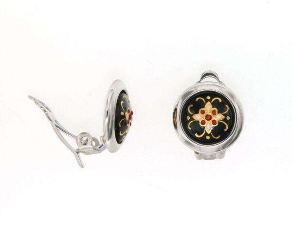 Boucles d'oreilles gros rond clips noir