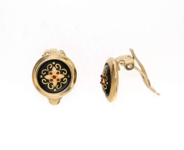 Boucles d'oreilles gros rond clips noir