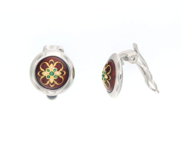 Boucles d'oreilles gros rond clips rouge