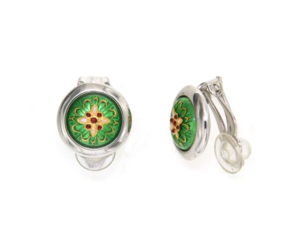 Boucles d'oreilles gros rond clips vert chartreuse