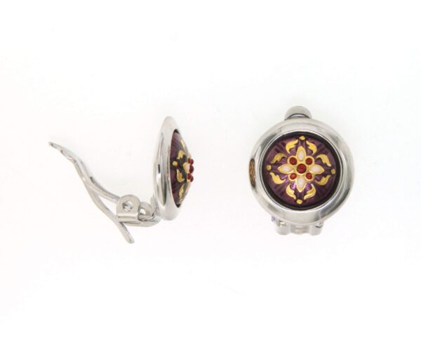Boucles d'oreilles gros rond clips violet lilas