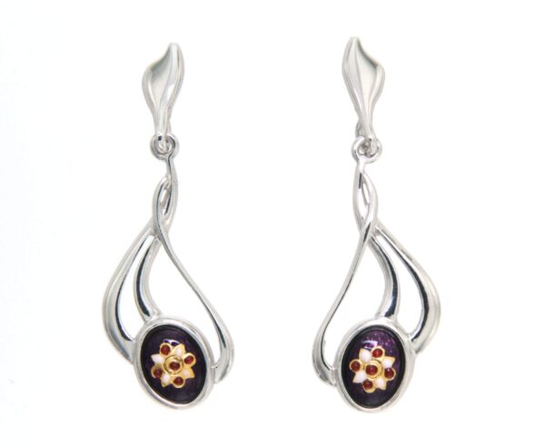 Boucles d'oreilles pendantes 3 fils systeme papillon