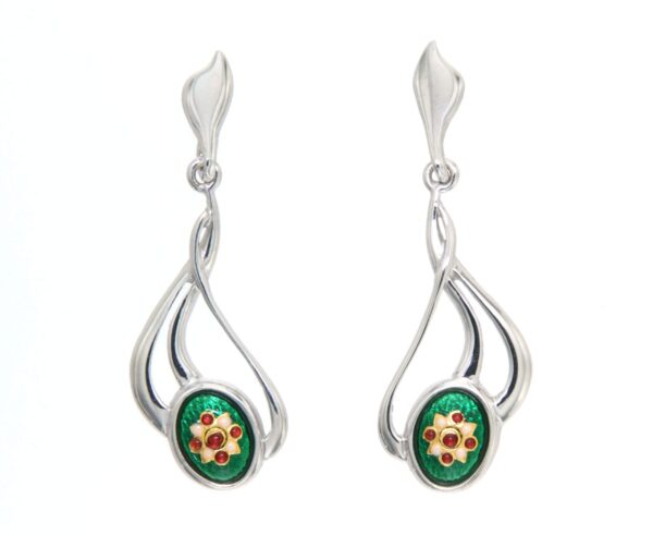 Boucles d'oreilles pendantes 3 fils systeme papillon