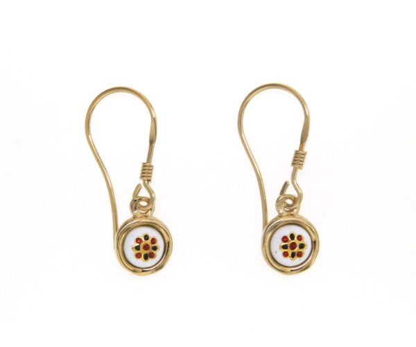 Boucles d'preilles petit rond systeme col se cygne blanc