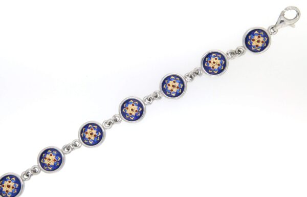 Bracelet 11 ronds bleu de bresse