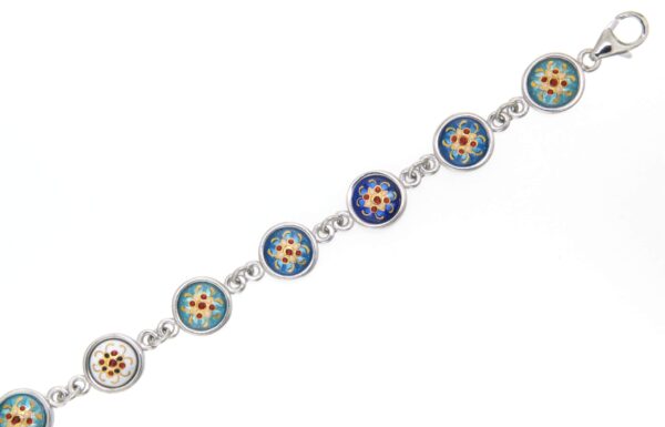 Bracelet 11 ronds dégradé blanc/bleu