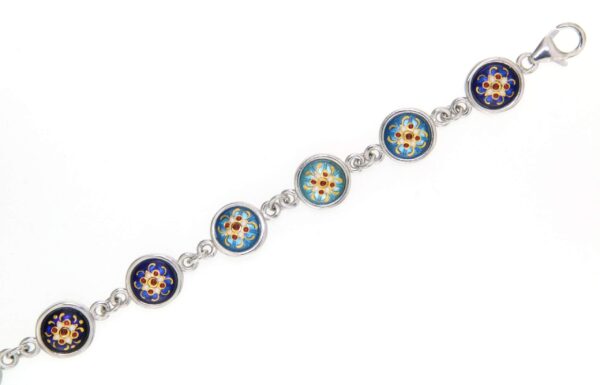 Bracelet 11 ronds dégradé de bleus