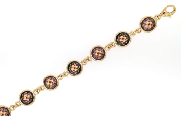 Bracelet 11 ronds violet lilas/violet prune