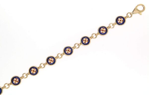 Bracelet 12 petits ronds bleu de bresse