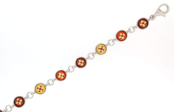 Bracelet 12 petits ronds jaune/orange/rouge