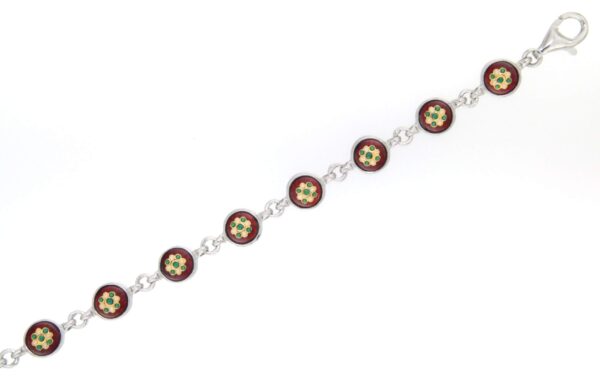 Bracelet 12 petits ronds rouge