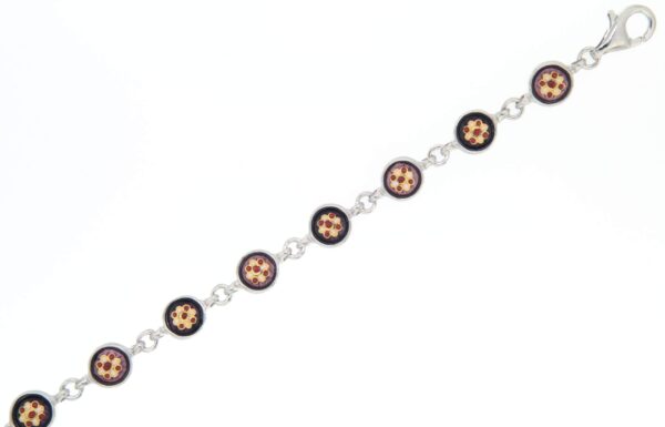Bracelet 12 petits ronds violet prune/violet lilas