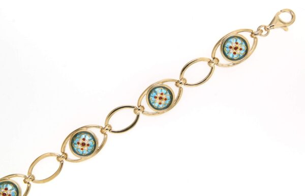 Bracelet 5 moyens ronds bleu ciel