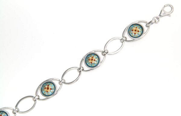 Bracelet 5 moyens ronds bleu ciel