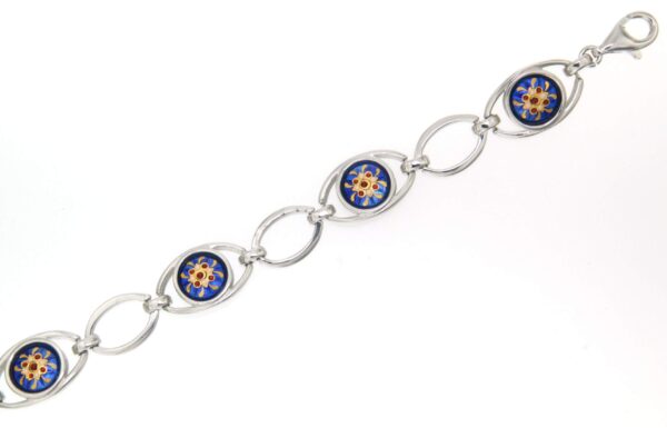 Bracelet 5 moyens ronds bleu de bresse