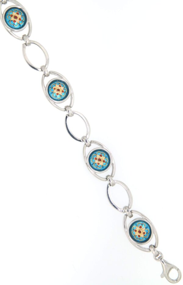 Bracelet 5 moyens ronds bleu turquoise