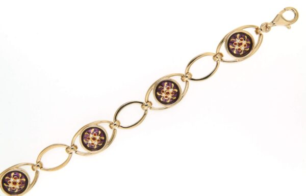 Bracelet 5 moyens ronds violet lilas