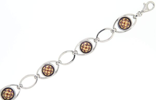 Bracelet 5 moyens ronds violet lilas