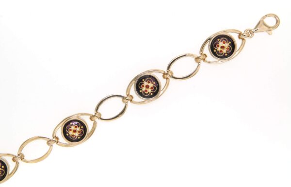 Bracelet 5 moyens ronds violet prune