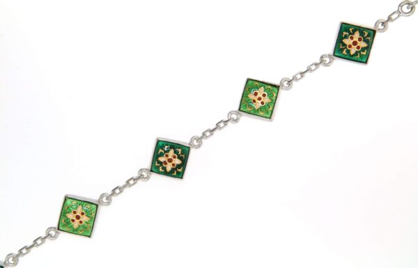 Bracelet 6 carres vert/vert chartreuse