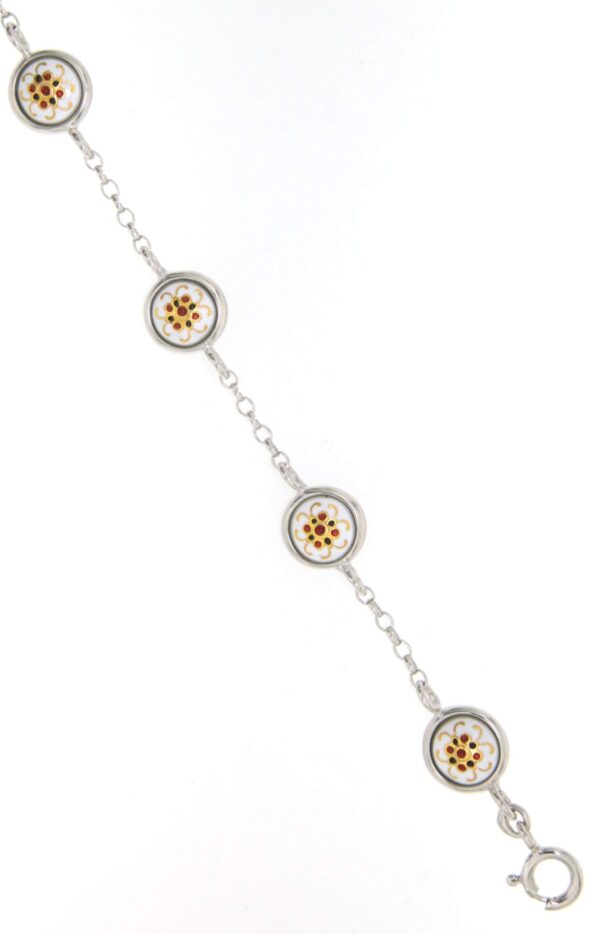 Bracelet 6 moyens ronds blanc
