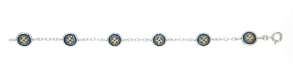 Bracelet 6 moyens ronds bleu azur