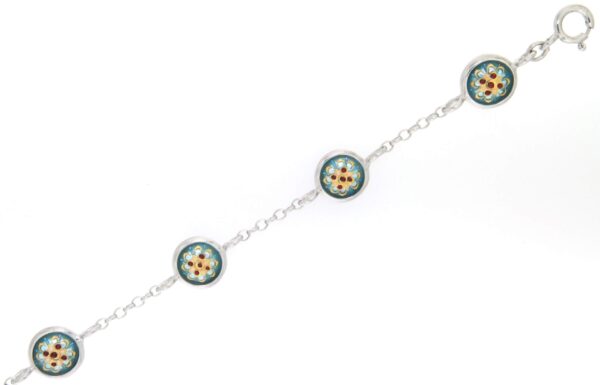 Bracelet 6 moyens ronds bleu ciel