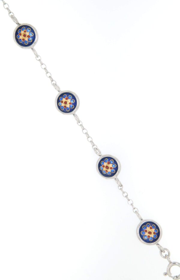 Bracelet 6 moyens ronds bleu de bresse
