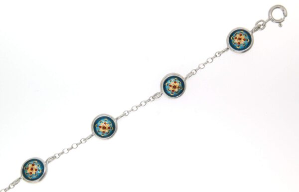 Bracelet 6 moyens ronds bleu turquoise