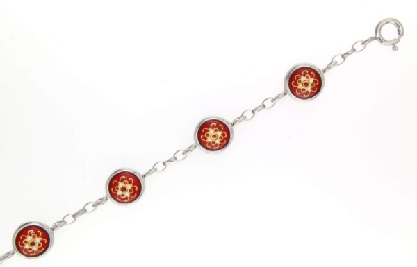 Bracelet 6 moyens ronds rouge cerise