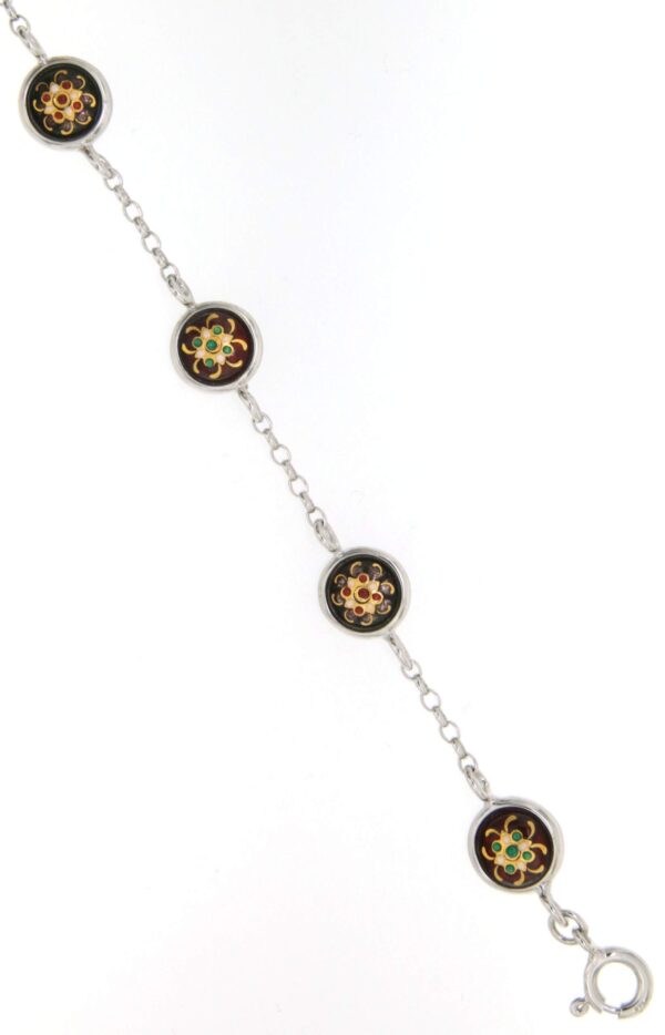 Bracelet 6 moyens ronds rouge/chocolat