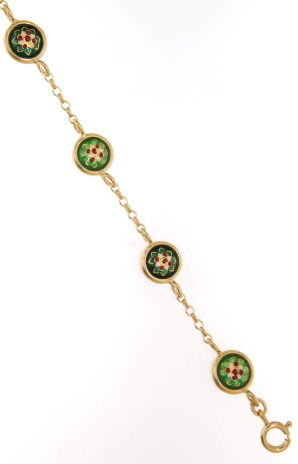Bracelet 6 moyens ronds vert/vert chartreuse