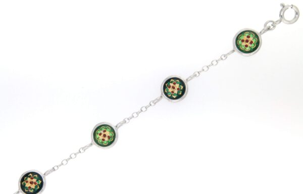 Bracelet 6 moyens ronds vert/vert chartreuse